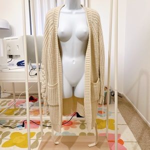 Style Rack Forever21 knitted beige ivory long cardigan sweater coat ONE SIZE